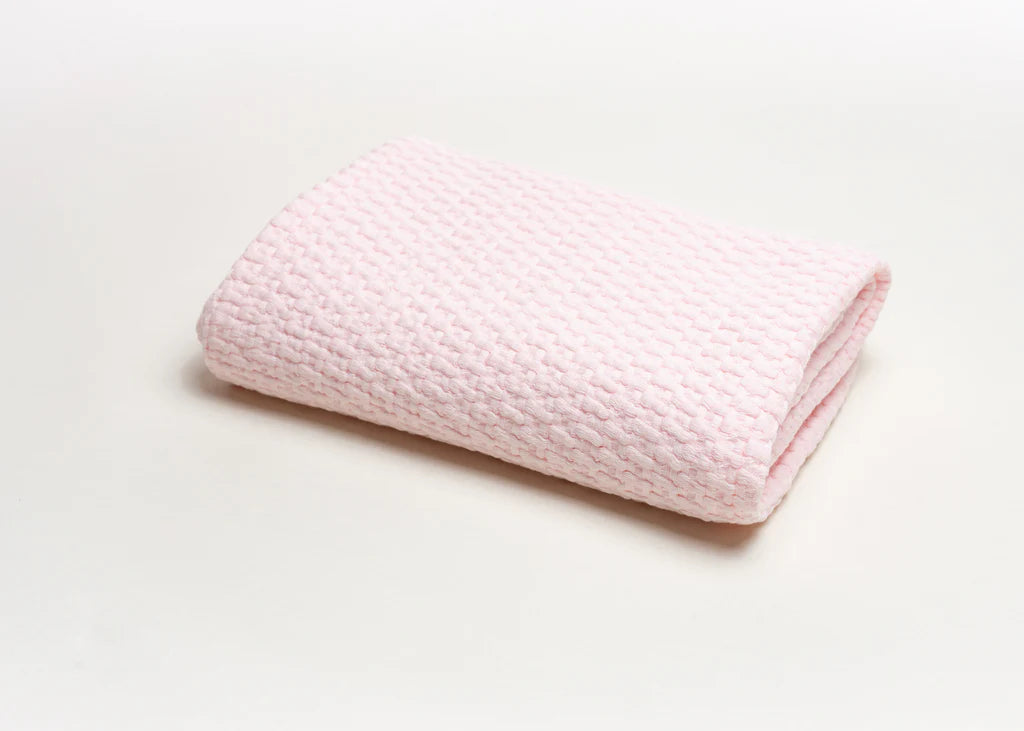 Stonewashed Basket Weave with Binding Pink
