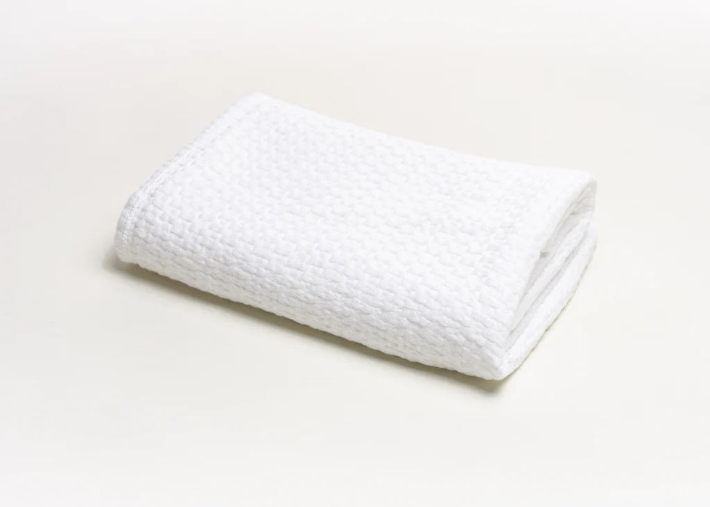 Stonewashed Basket Weave with Binding White
