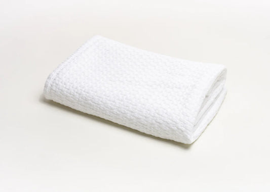 Stonewashed Basket Weave with Binding White