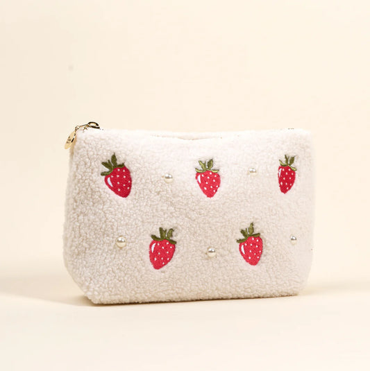 Strawberries and Pearls Teddy Pouch