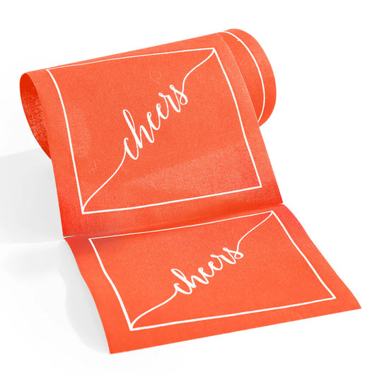 Late Sunset Cheers Cocktail Napkins White Border