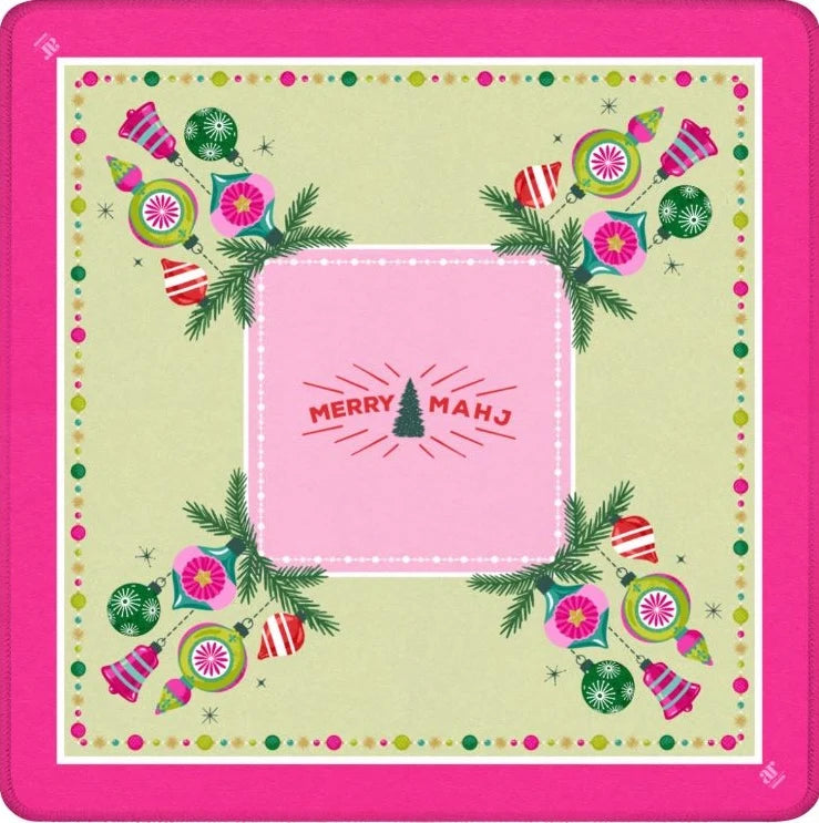 Anders Ruff- NEOPRENE Very Merry Mahj Mahjong Mat | Christmas | Pink