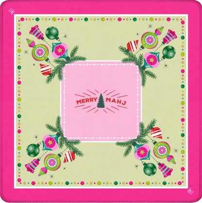 Anders Ruff- NEOPRENE Very Merry Mahj Mahjong Mat | Christmas | Pink