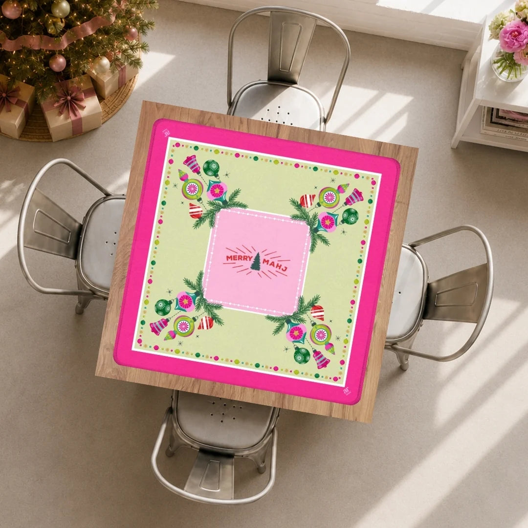 Anders Ruff- NEOPRENE Very Merry Mahj Mahjong Mat | Christmas | Pink