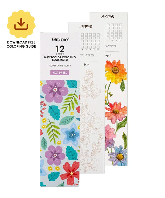 12 Sheets 140lb Watercolor Coloring Bookmarks