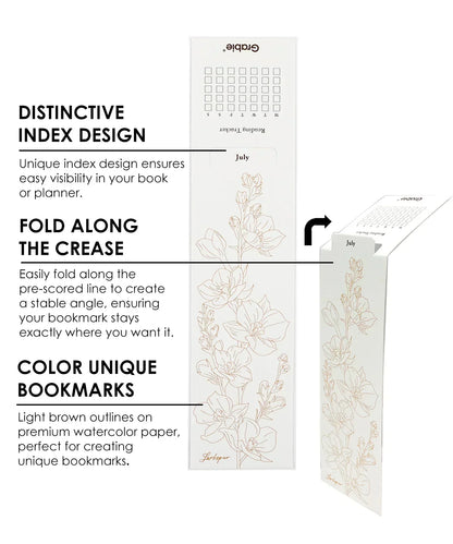 12 Sheets 140lb Watercolor Coloring Bookmarks