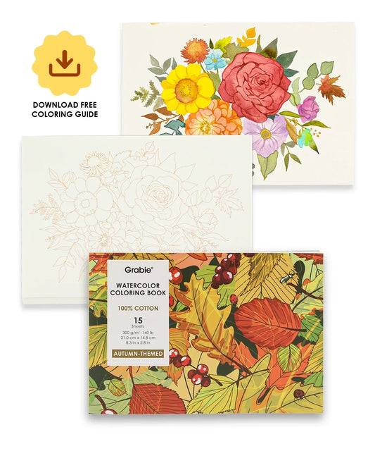 Watercolor Coloring Book- Autumn
