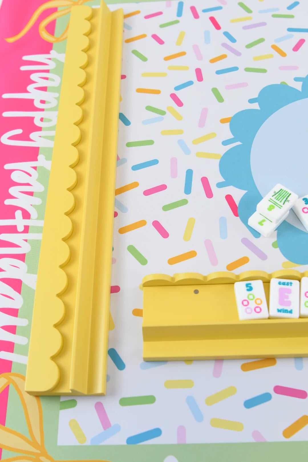 Italian Lemon Mahjong Racks with Scallop Pusher