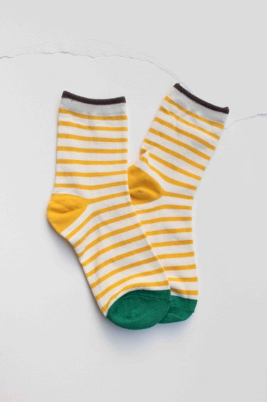 Classic Stripe Cotton Socks: Yellow