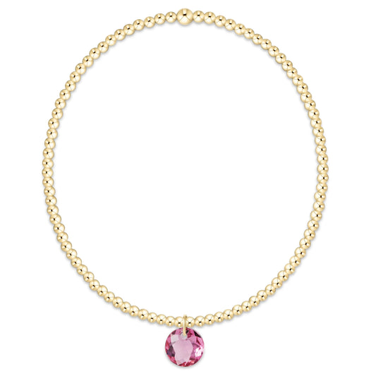 classic gold 2mm bracelet - reflection small charm - 10