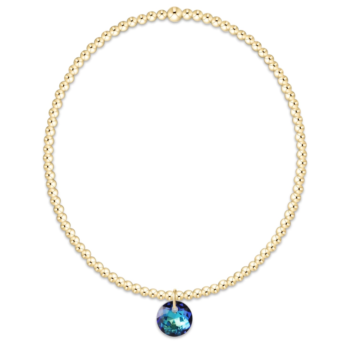 classic gold 2mm bracelet - reflection small charm - 12