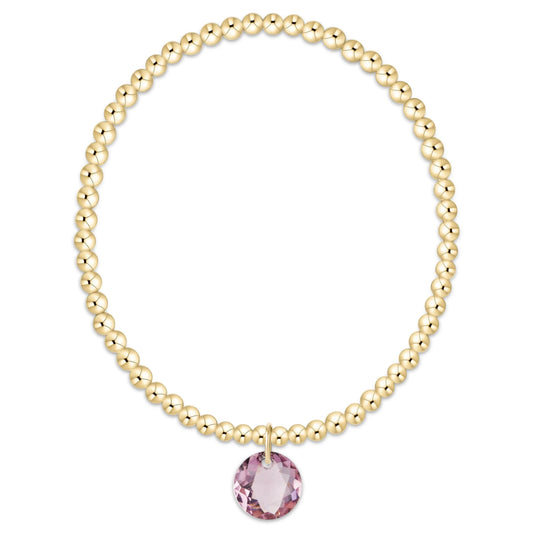 classic gold 3mm bracelet - reflection charm - 02