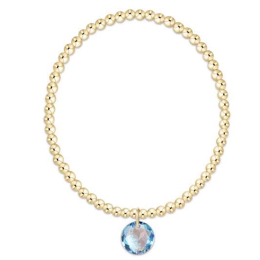 classic gold 3mm bracelet - reflection charm - 03