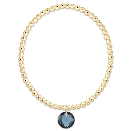 classic gold 3mm bracelet - reflection charm - 09
