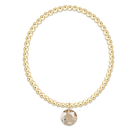 classic gold 3mm bracelet - reflection charm - 11