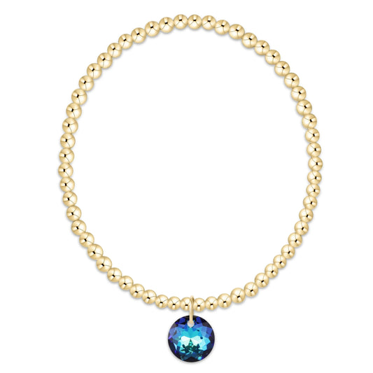 classic gold 3mm bracelet - reflection charm - 12