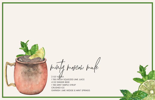11 x 17 Cocktails Acrylic Insert Set of 10