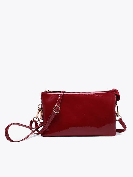 Riley High Gloss 3 Compartment Crossbody/Wristlet