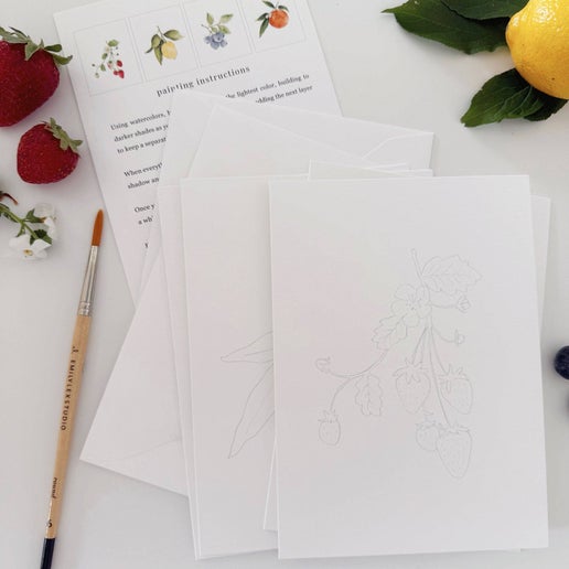 Emily Lex Fruit Paintable Notecards
