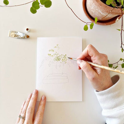 Emily Lex Potted Plants Paintable Notecards