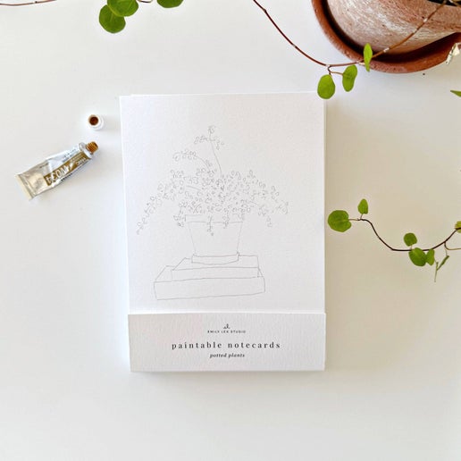 Emily Lex Potted Plants Paintable Notecards