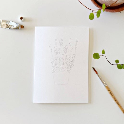 Emily Lex Potted Plants Paintable Notecards