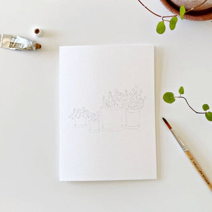 Emily Lex Potted Plants Paintable Notecards