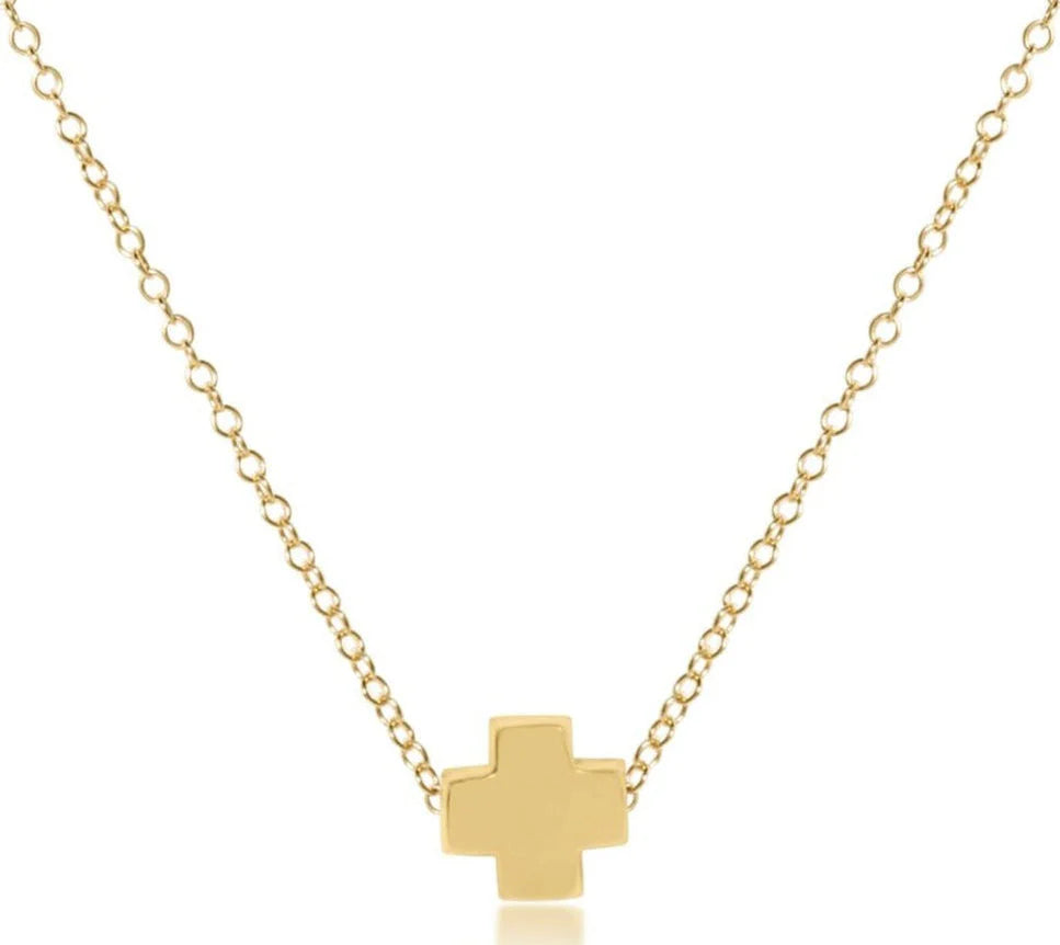 16" Necklace Gold- Signature Cross Gold