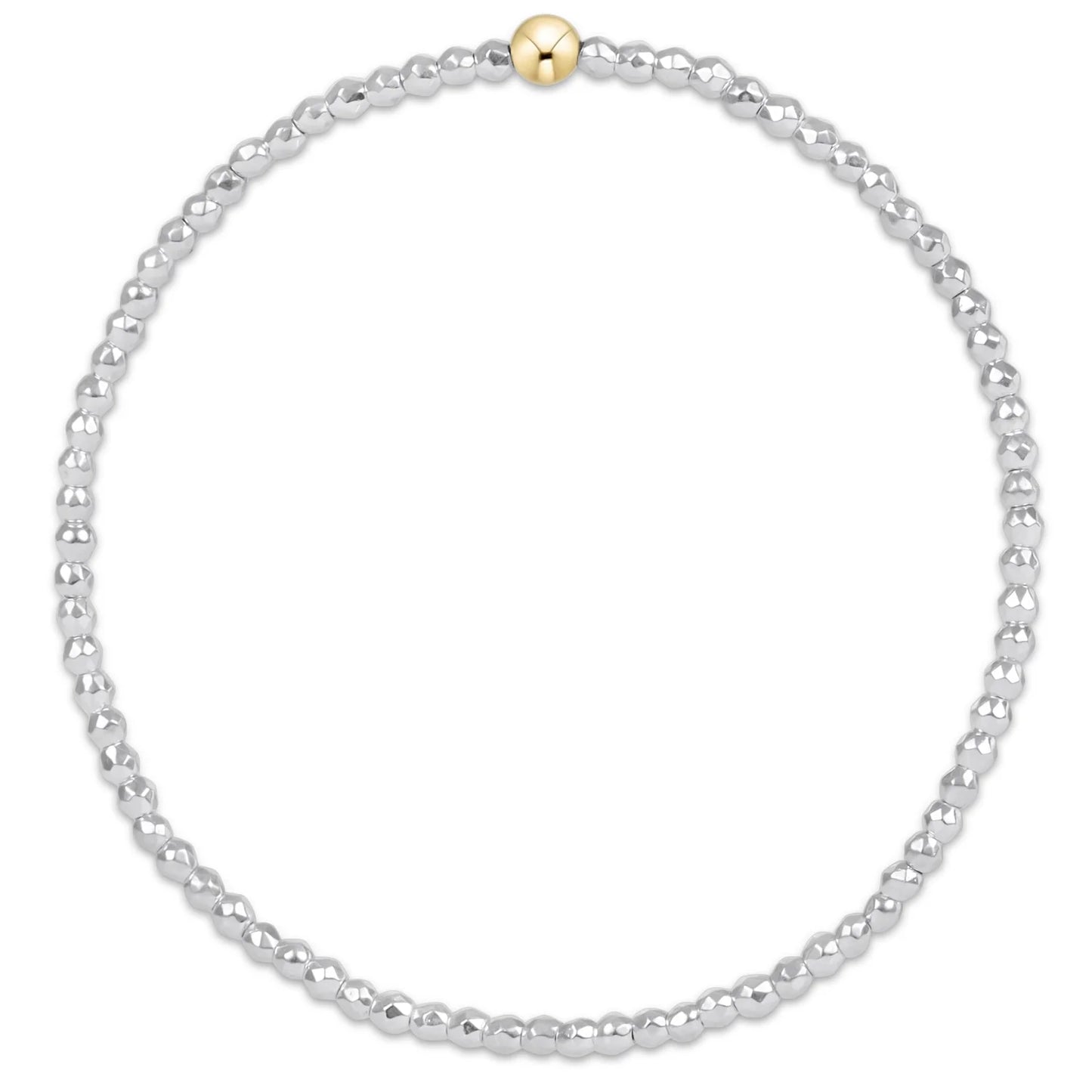 enewton Bright Silver Faceted Hematite 2mm Bead Bracelet