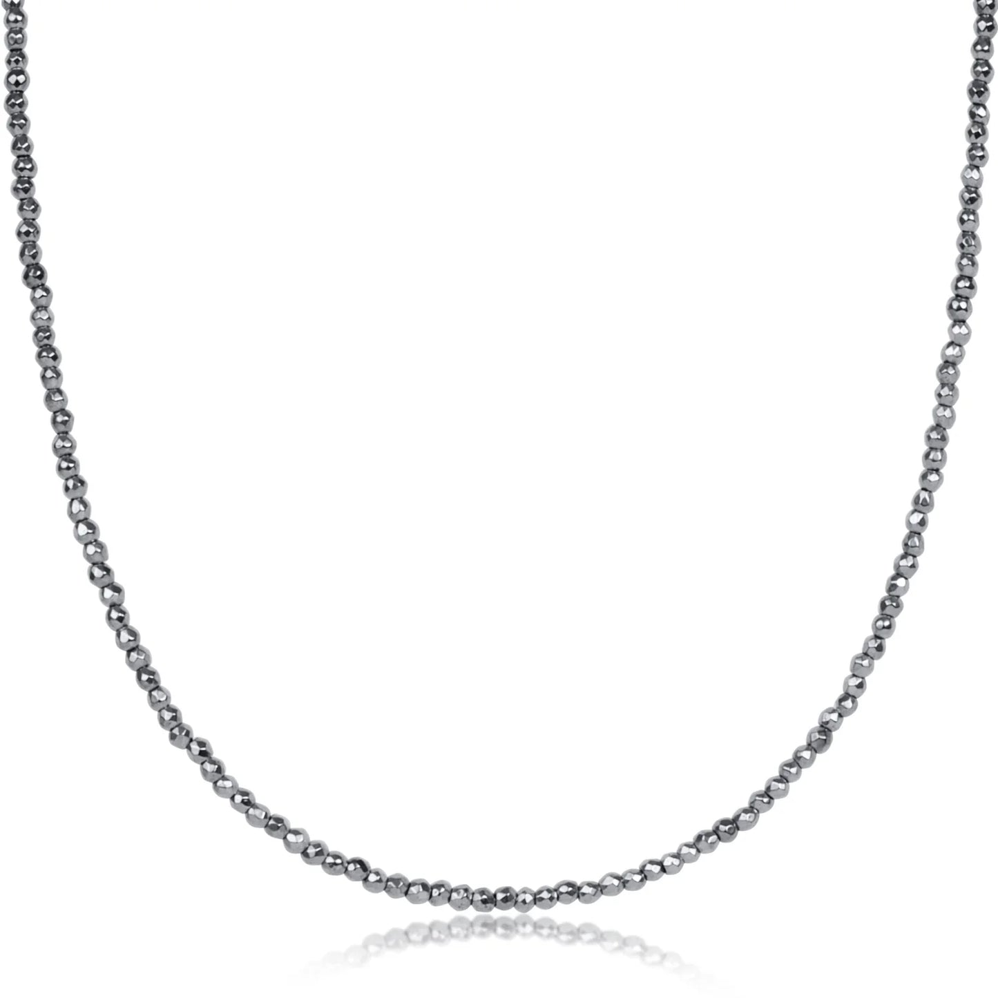 enewton 15" Choker Silver Faceted Hematite 2mm Bead