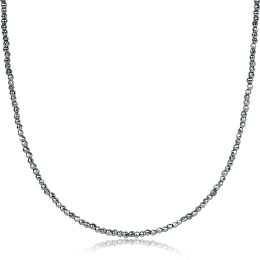 enewton 15" Choker Silver Faceted Hematite 2mm Bead