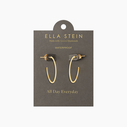 Waterproof Gold One Hot Havana Night Hoop Earrings