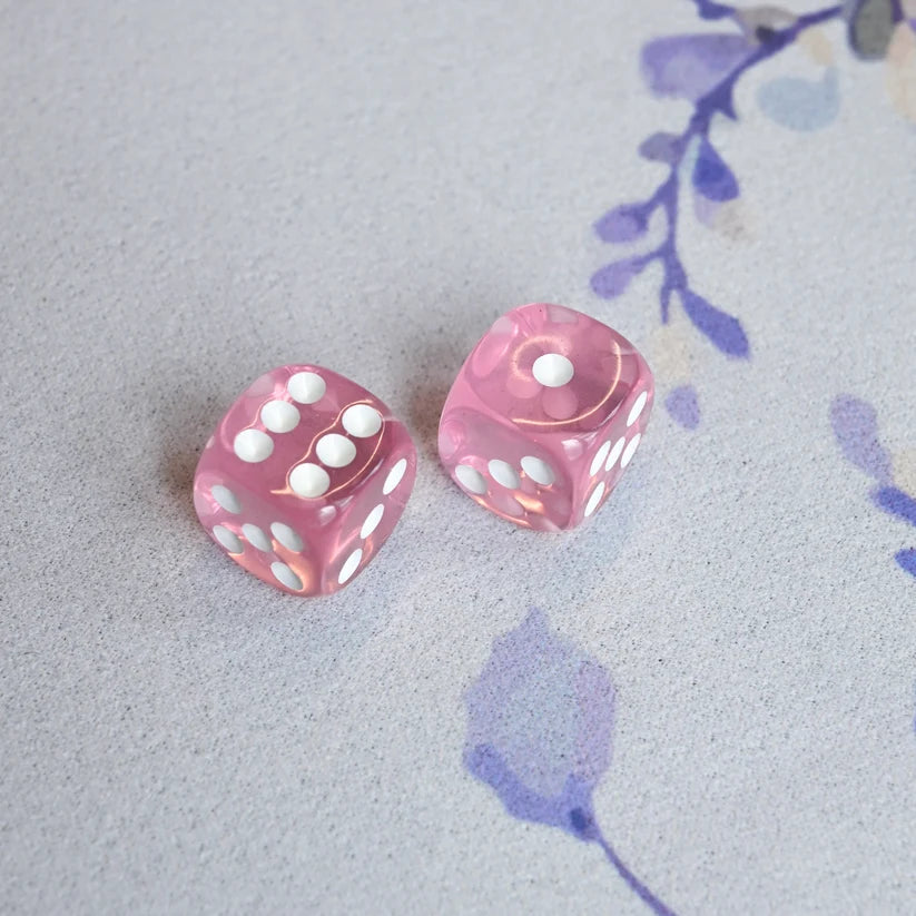 Mahjong Dice (Pair of 2): Light Pink