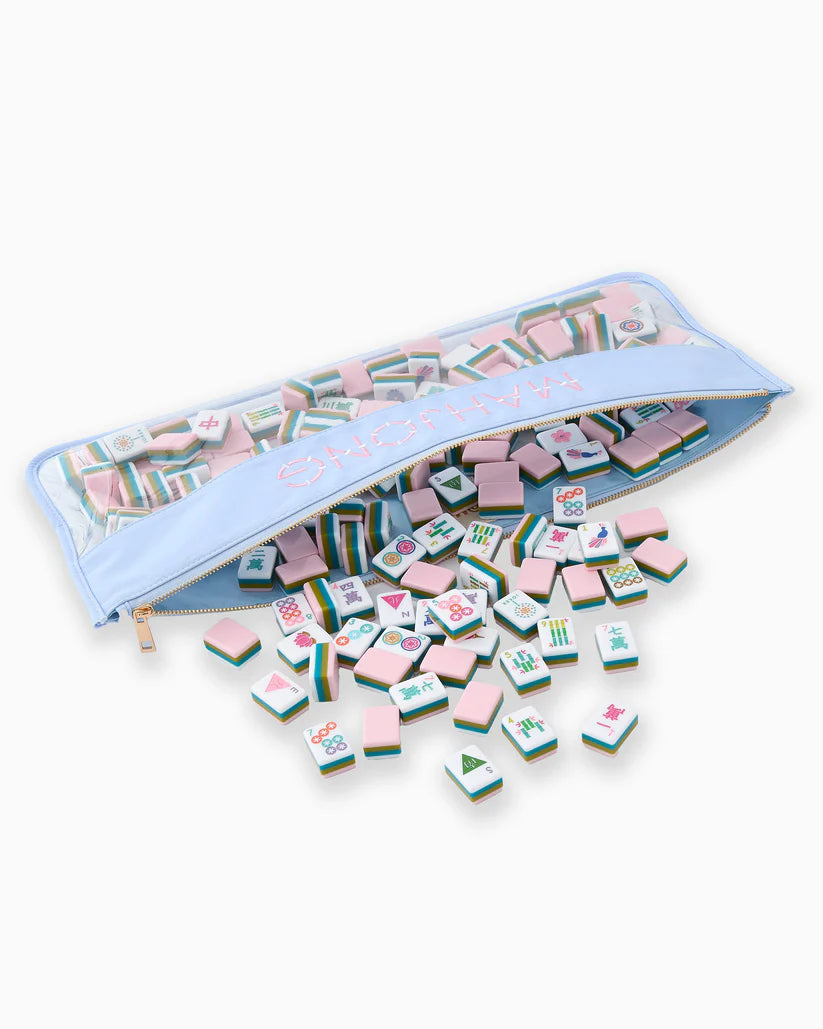 Light Blue Bamboo Mahjong Bag