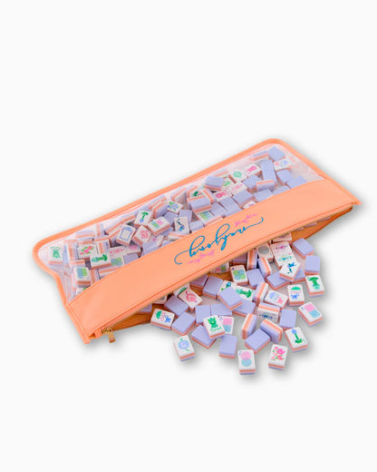 Peach Script Mahjong Bag