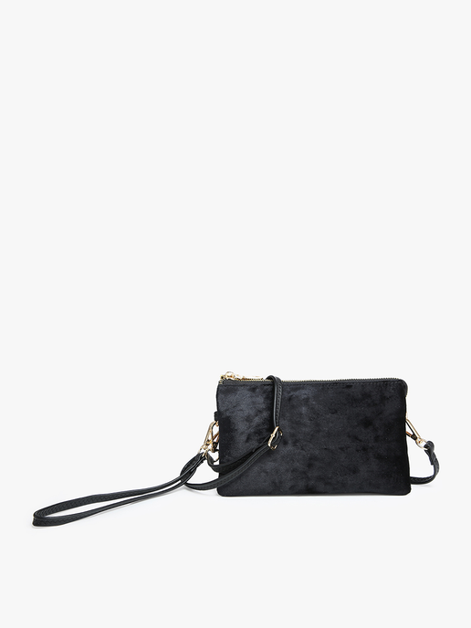 Riley Velvet 3 Compartment Crossbody/Wristlet