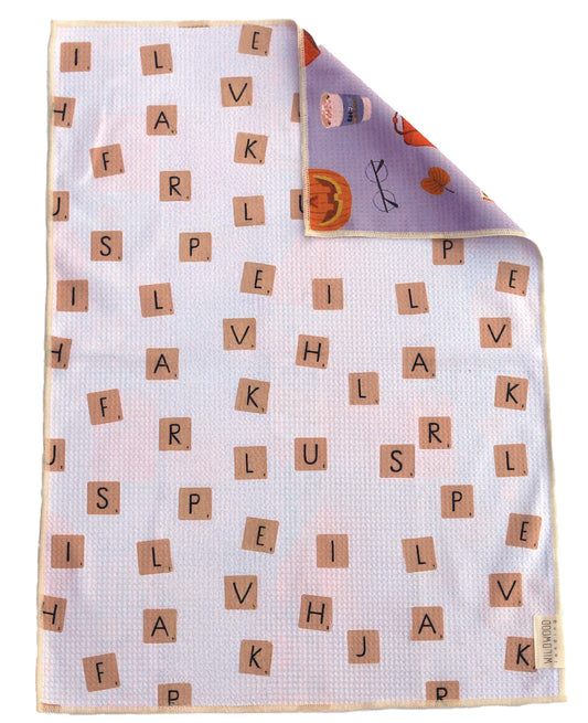 Fall Scrabble Microfiber Hand Towel